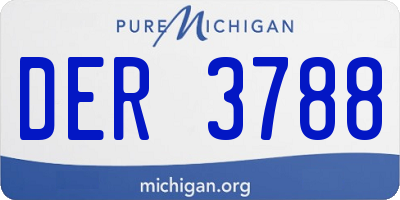MI license plate DER3788