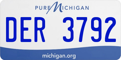 MI license plate DER3792