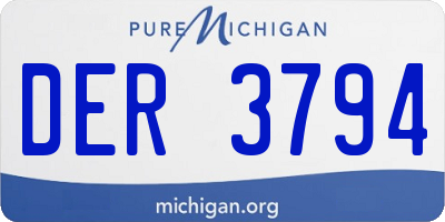 MI license plate DER3794