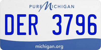 MI license plate DER3796