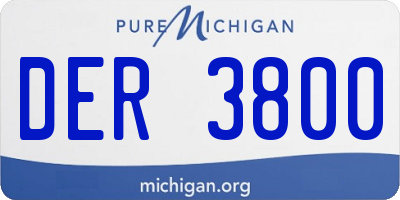 MI license plate DER3800