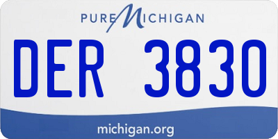 MI license plate DER3830