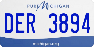 MI license plate DER3894