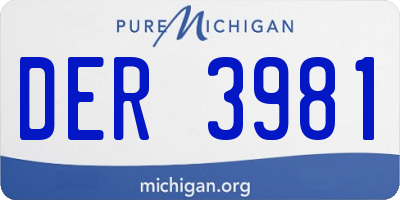 MI license plate DER3981