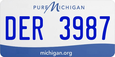 MI license plate DER3987