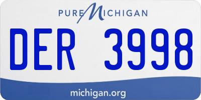 MI license plate DER3998