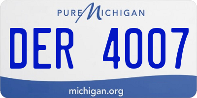 MI license plate DER4007