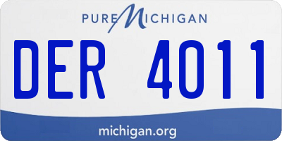 MI license plate DER4011