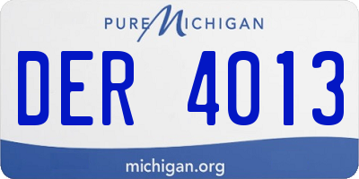 MI license plate DER4013