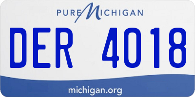 MI license plate DER4018