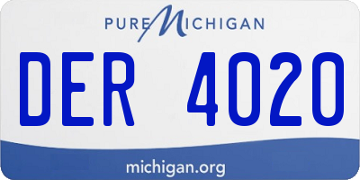 MI license plate DER4020