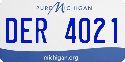 MI license plate DER4021