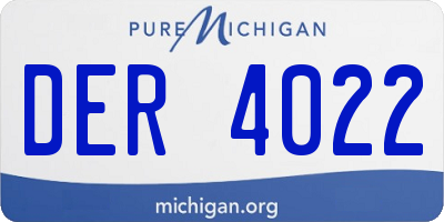 MI license plate DER4022