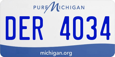 MI license plate DER4034