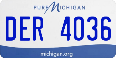 MI license plate DER4036
