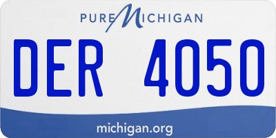MI license plate DER4050