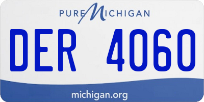 MI license plate DER4060