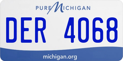 MI license plate DER4068