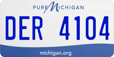 MI license plate DER4104