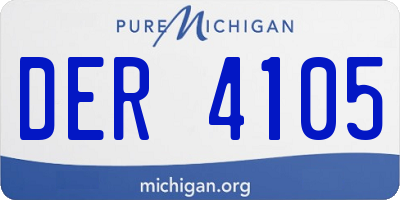 MI license plate DER4105
