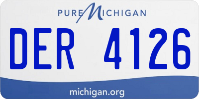 MI license plate DER4126