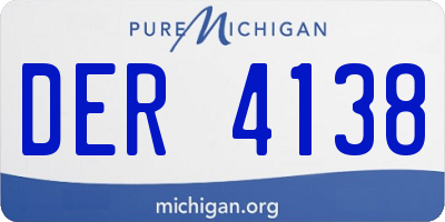 MI license plate DER4138