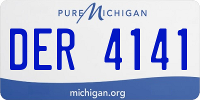 MI license plate DER4141