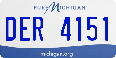 MI license plate DER4151