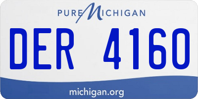 MI license plate DER4160