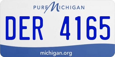 MI license plate DER4165