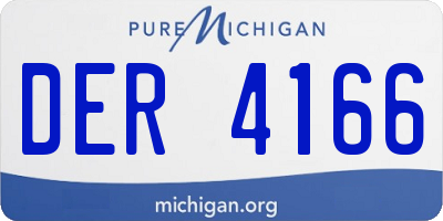 MI license plate DER4166