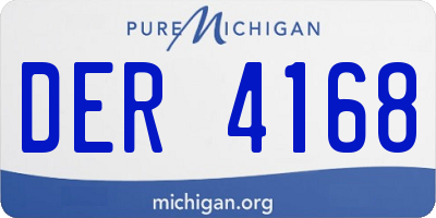 MI license plate DER4168