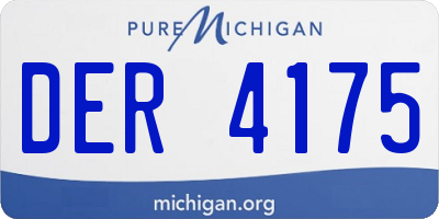 MI license plate DER4175