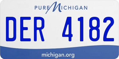 MI license plate DER4182