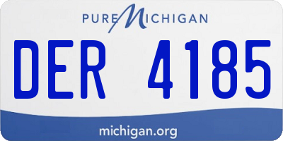 MI license plate DER4185