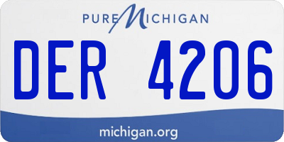 MI license plate DER4206