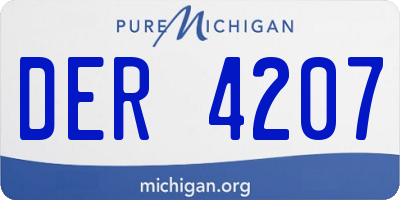 MI license plate DER4207