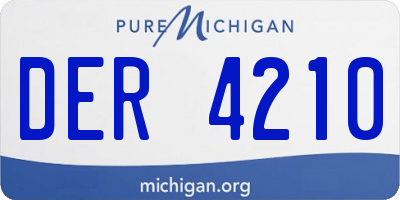 MI license plate DER4210