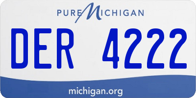 MI license plate DER4222