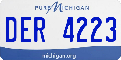 MI license plate DER4223