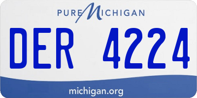 MI license plate DER4224