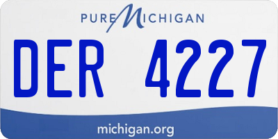 MI license plate DER4227
