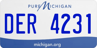 MI license plate DER4231