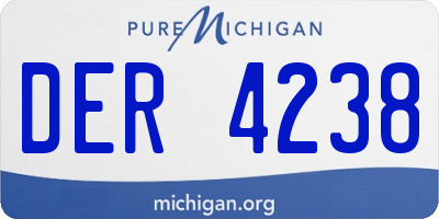 MI license plate DER4238