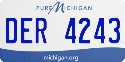 MI license plate DER4243