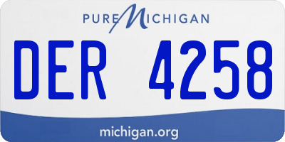 MI license plate DER4258