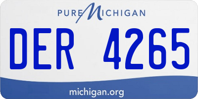 MI license plate DER4265