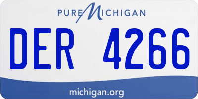 MI license plate DER4266