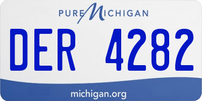 MI license plate DER4282