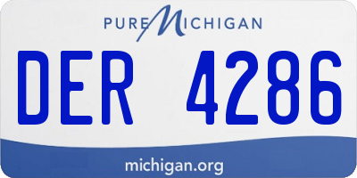 MI license plate DER4286